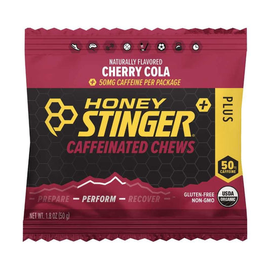 Honey Stinger Cherry Cola Caffeinated Energy Chew | Gluten Free | With Caffeine | For Exercise, Running And Performance | Sports Nutrition For Home & Gym, Pre And Mid Workout | 12 Pack, 23.2 Ounce