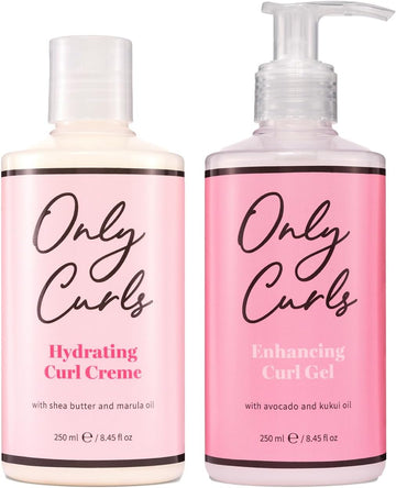 Only Curls Styling Bundle, 250Ml X2, Curly Hair Products, Curl Cream & Enhancing Curl Gel, Curl Defining Set, Frizz-Free, Sulphate-Free, For All Curly Hair Types