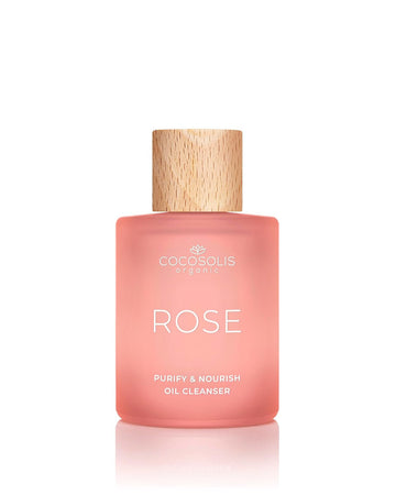 Cocosolis Rose Purify & Nourish Oil Cleanser, Moisturizing Cleansing Oil And Make-Up Remover, Vegan, With Rose Extract And Vitamin E