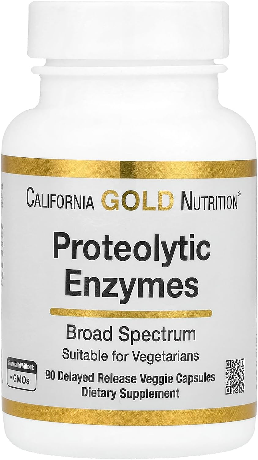 California Gold Nutrition Proteolytic Enzymes, 90 Delayed Release Veggie Capsules