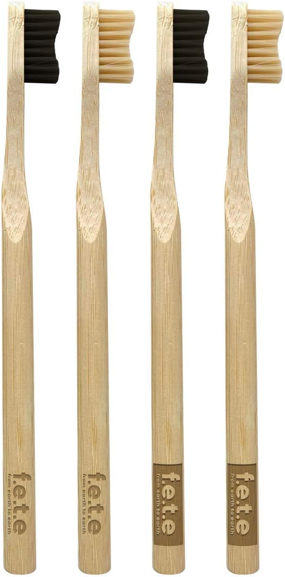 f.e.t.e | Purely Natural Bamboo Toothbrushes | Biodegradable & Compostable Handle | Recyclable Medium Bristles | Sustainable | Vegan : Amazon.co.uk: Health & Personal Care