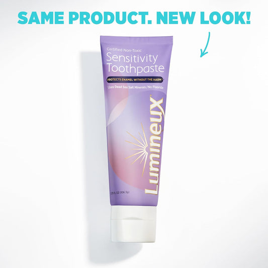 Lumineux Sensitivity Toothpaste - Fluoride Free, Certified Non-Toxic - NO Artificial Flavors, Colors, SLS Free, Dentist Formulated - Relieves Sensitive Teeth Without the Harm - 3.75 Oz