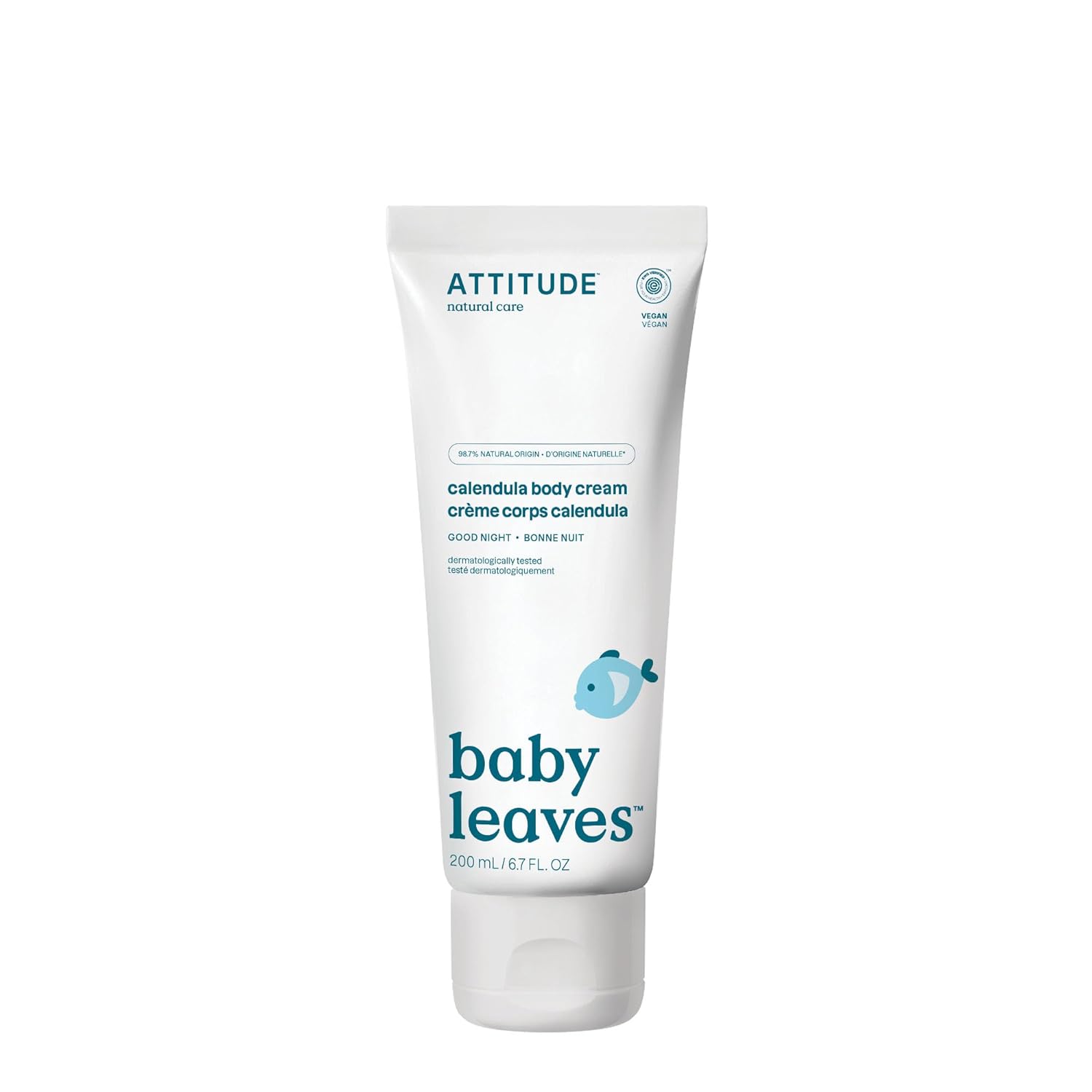 ATTITUDE Body Cream for Baby, EWG Verified, Made with Naturally Derived Ingredients, Vegan, Good Night, 6.7 Fl Oz