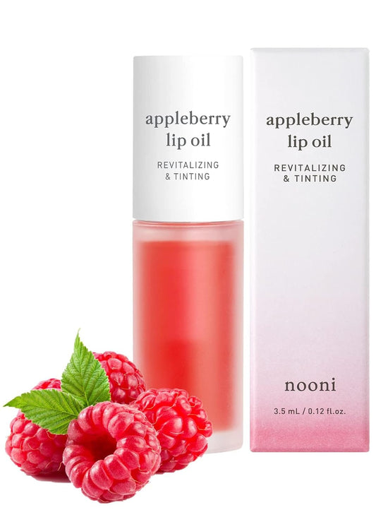 Nooni Korean Vegan Lip Oil - Appleberry, 0.12 Fl Oz + Korean Lip Oil - Appleblacktea, 0.12 Fl Oz Bundle