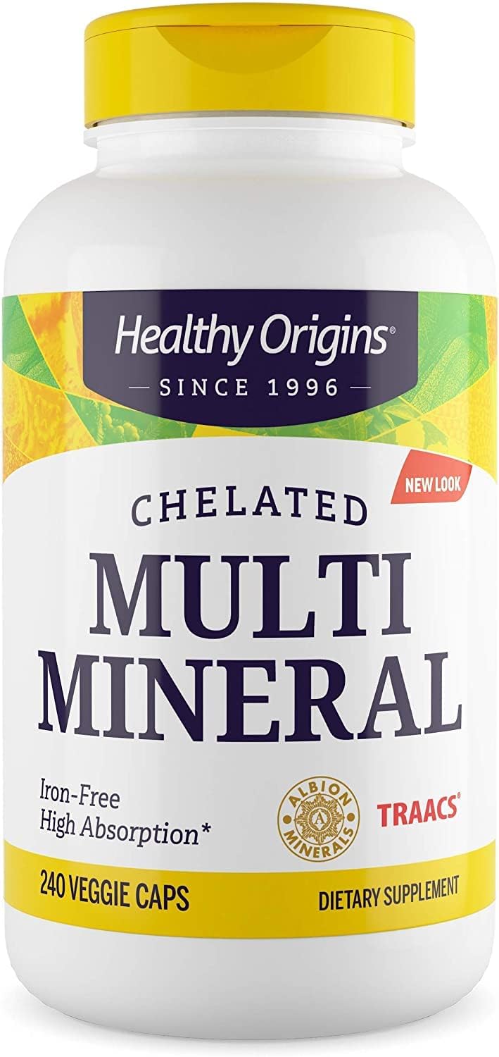 Healthy Origins Chelated Multi Mineral - Chelated Trace Minerals Supplement with Selenium, Iodine, Magnesium & More - Gluten-Free Supplement with Aion Minerals - 240 Veggie Capsules