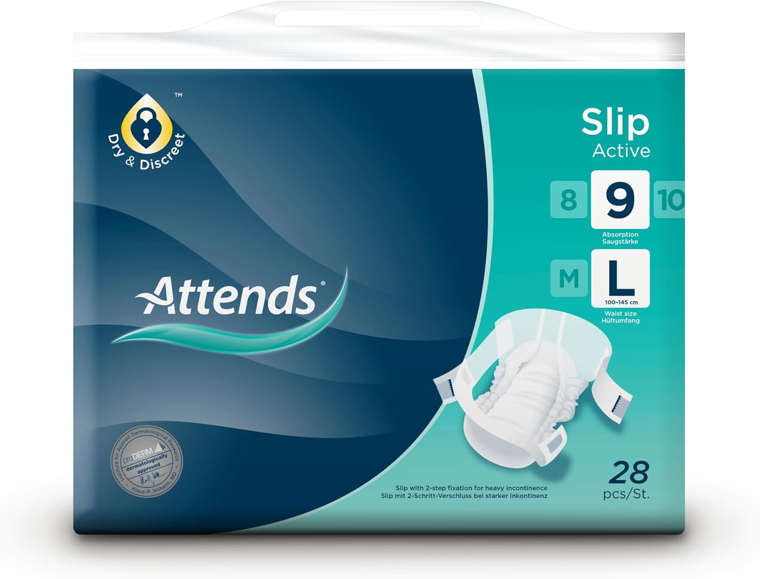 Attends Slip Active 9 Large Slips 100-45Cm