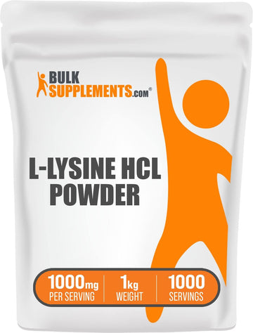 BulkSupplements.com L-Lysine Powder - as L-Lysine HCl, Lysine Supplement, L-Lysine 1000mg - for Immune Support - Gluten Free, 1000mg per Serving, 1kg (2.2 lbs) (Pack of 1)