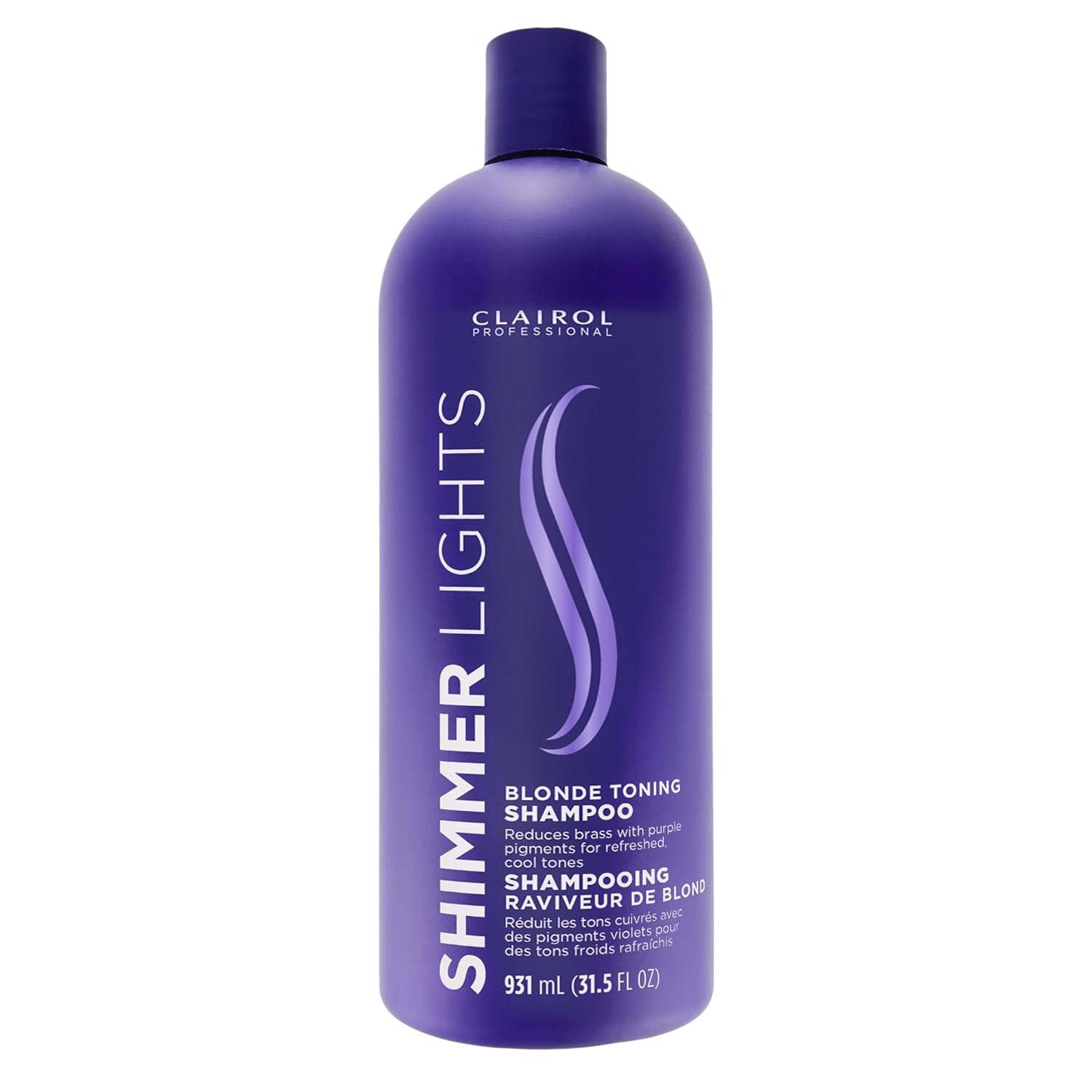 Clairol Professional Shimmer Lights Purple Shampoo Fl. Oz | Neutralizes Brass & Yellow Tones For Blonde Silver Gray Highlighted Hair