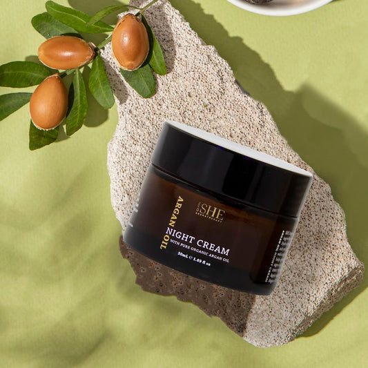 She Aromatherapy Argan Oil Night Cream 1.69Fl Oz - Nourishing And Hydrating, Smooths, Soothes And Softens, Organic Argan Oil, Vitamin E. Australian Made