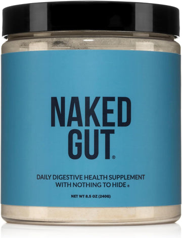 NAKED nutrition Naked Gut - Daily Gut Health Supplement - Natural Gut Health Powder For Gut Cleanse, Digestive Support, Gmo-Free, Soy-Free, Certified Gluten-Free, Vegan And Hypoallergenic, 40 Servings