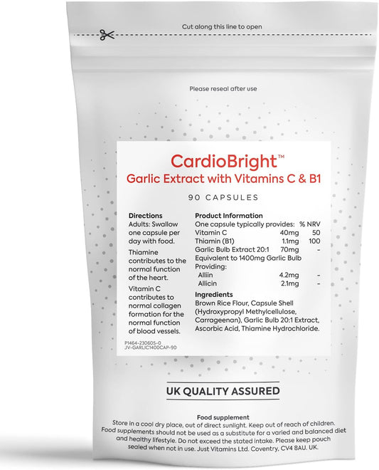 CardioBright™ Garlic Extract with Vitamins C & B1 Capsules 90 Tablets
