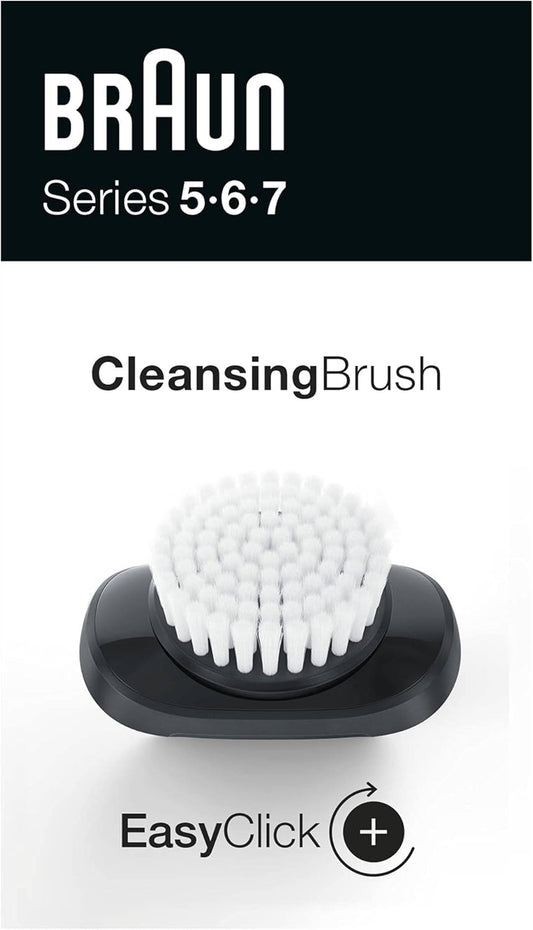 Braun Easyclick Cleansing Brush Attachment For New Generation Series 5, 6 And 7 Electric Shaver, Cleans, Exfoliates And Refines Your Skin, White