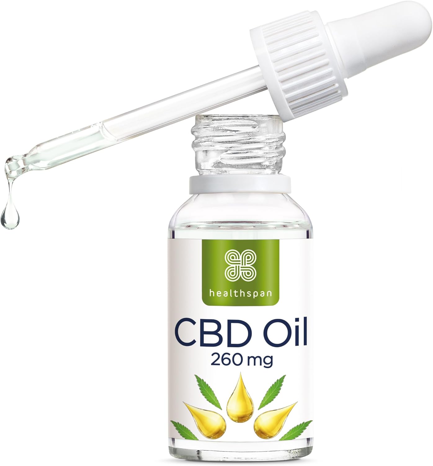Healthspan 260Mg Cbd Oil Drops | 10Ml | Delicious Peppermint Flavour | Vegan