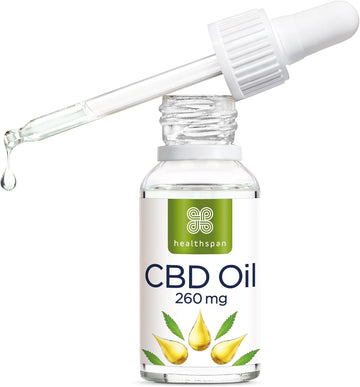 Healthspan 260Mg Cbd Oil Drops | 10Ml | Delicious Peppermint Flavour | Vegan