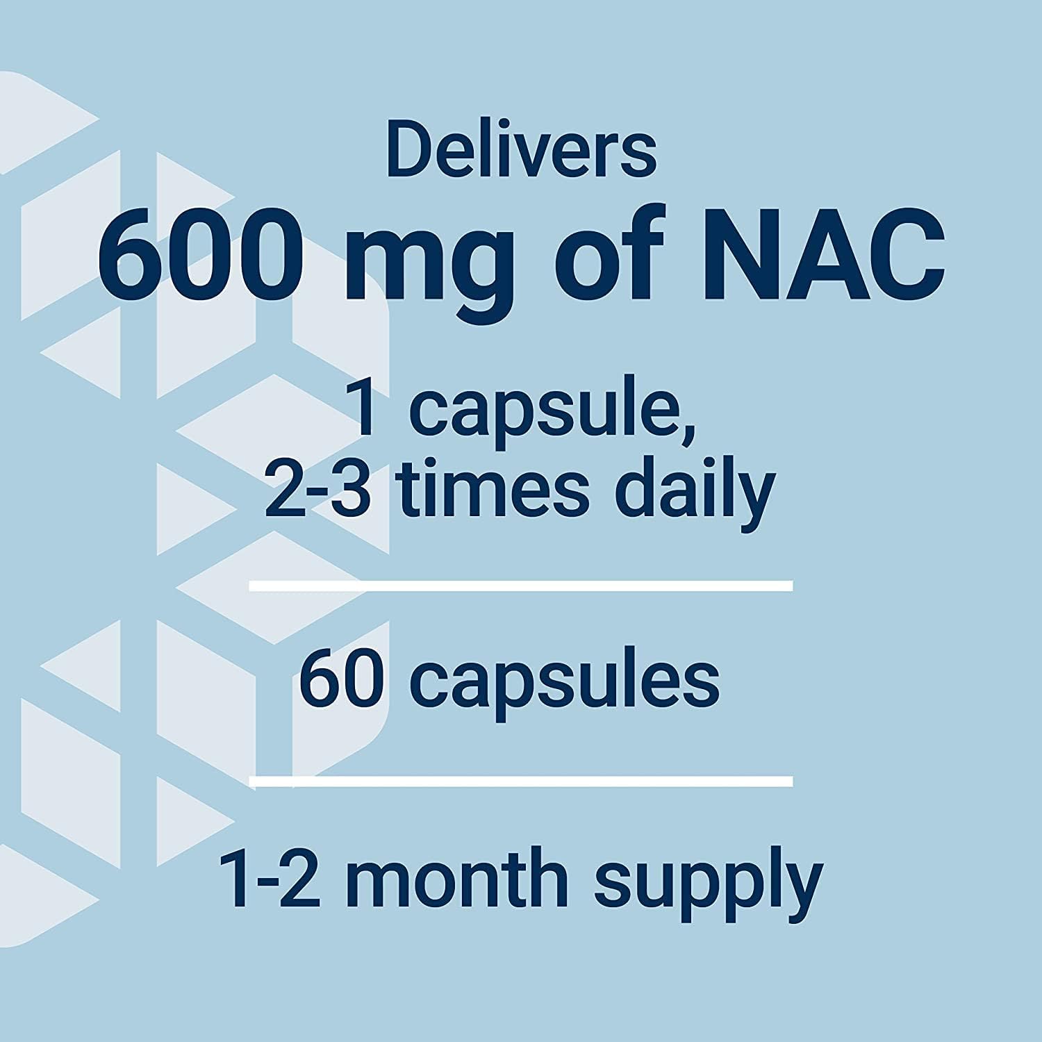 Life Extension N-Acetyl-L-Cysteine (NAC), Immune, Respiratory, Liver Health, NAC 600 mg, Potent antioxidant Support, Free-radicals, Easy to Absorb, 60 Capsules : Health & Household