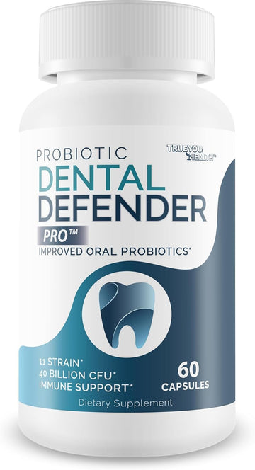 Probiotic Dental Defender Pro - Our Best Oral Probiotics For Teeth And Gums - Healthy Teeth Vitamins Supplements - Oral Health Probiotics - Probiotic Dental Supplements For Teeth Enamel Supplement