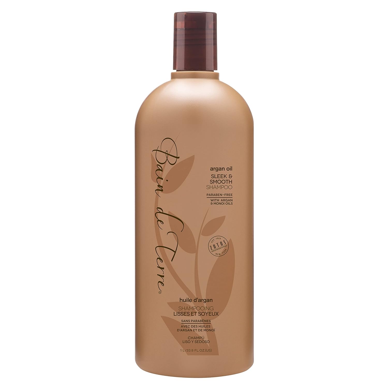 Bain de Terre Sleek & Smooth Smoothing Shampoo/Conditioner | Argan & Monoi Oils | Smooths & Controls Frizzy or Unruly Hair | Paraben Free | Color-Safe