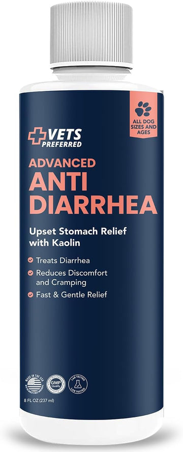 Vets Preferred Anti Diarrhea Liquid For Dogs - Dog Diarrhea Relief With Kaolin (8 Oz.) | Once Every 12 Hours For Dog Diarrhea & Dog Gas Relief