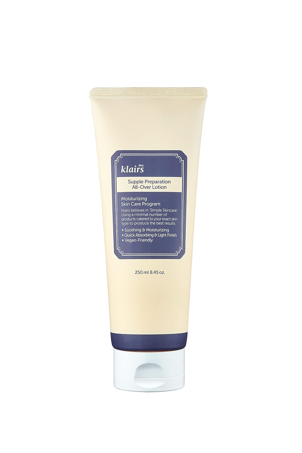 Dearklairs] Supple Preparation All-Over Lotion, Daily Face And Body Moisturizer, For Sensitive Skin, Essential Oil Free, Artificial Fragrance Free,250Ml, 8.45Oz