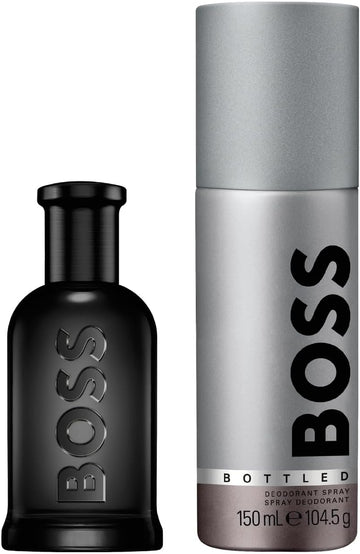 Boss Men'S 2 Piece Boss Bottled Parfum Festive Giftset Including A Parfum 50Ml And Men'S Spray Deodorant 150Ml