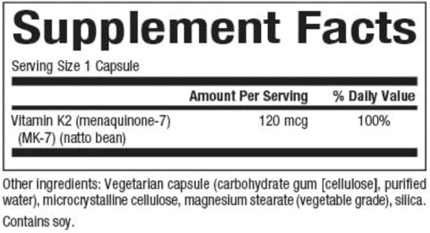 Natural Factors, Vitamin K2 120 mcg, Supports Bone and Vascular Health, 60 Capsules : Health & Household