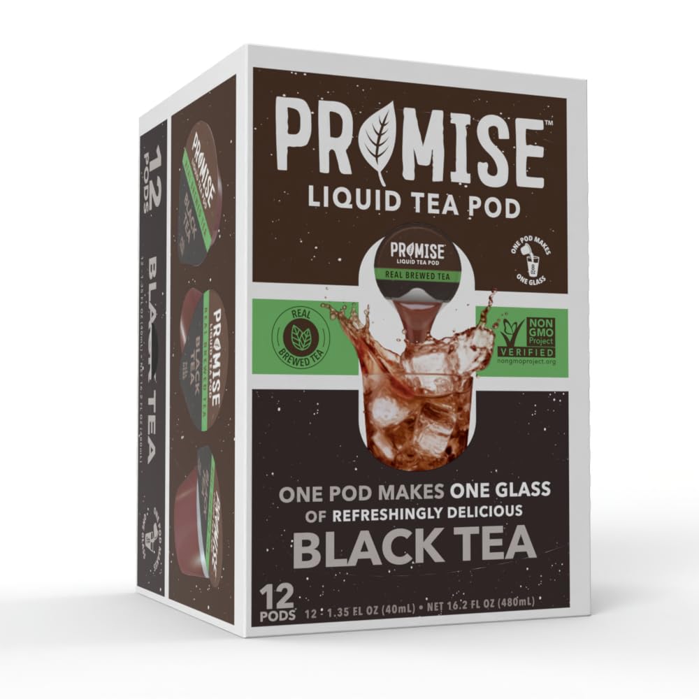 Promise Tea Single Serve Liquid Tea Concentrate Pods By Java House, Peel And Pour (Pack Of 12, Black Tea)