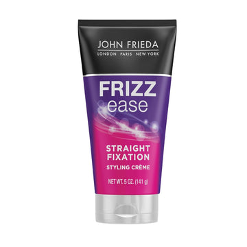 John Frieda Anti Frizz, Frizz-Ease Straight Fixation Styling Creme, Straight Hair Product For Smooth, Silky, No-Frizz Hair, 5 Ounces