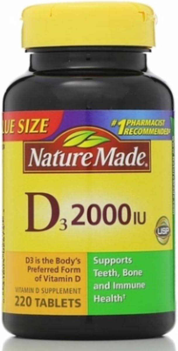 Nature Made D3 2000 IU Tablets 220 ea (Pack of 2)