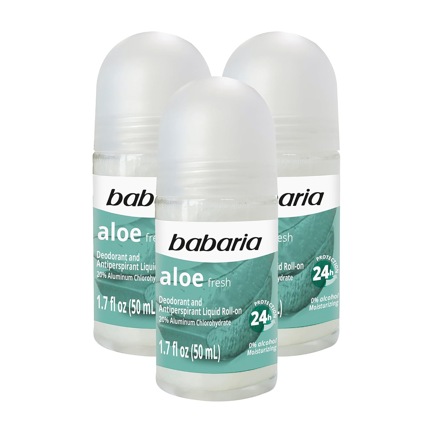 Babaria Roll-On Deodorant, Aloe - Alcohol-Free Antiperspirant For Women And Men With 24-Hour Protection - Moisturizing Anti Sweat Deodorant - 1.7 Oz : Beauty & Personal Care