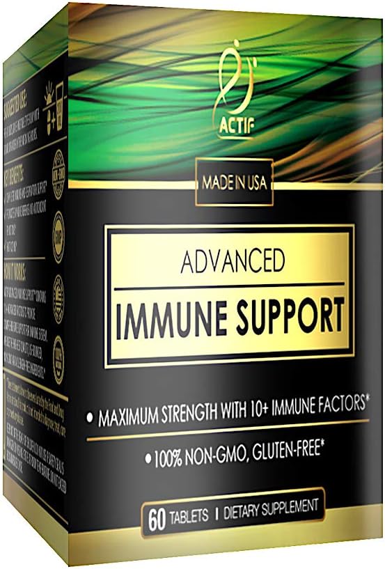 Actif Advanced Immune Support With 10+ Factors For Immunity Booster - 100% Natural, Non-Gmo, 60 Count