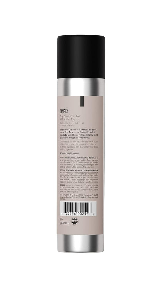 Ag Care Simply Dry Shampoo, Refresh Hair And Add Volume With Rice And Tapioca Starches - For All Hair Types, 4.2 Oz (Us)