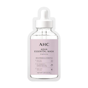 Ahc Face Mask Aqua Essentials Hydrating And Brightening For Dull Skin 100% Cotton Sheet, 5 Count