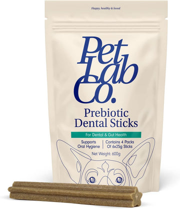 Petlab Co. Prebiotic Dental Sticks, Dog Dental Sticks To Target Plaque Build-Up At The Source & Keep Breath Fresh, 600 grams