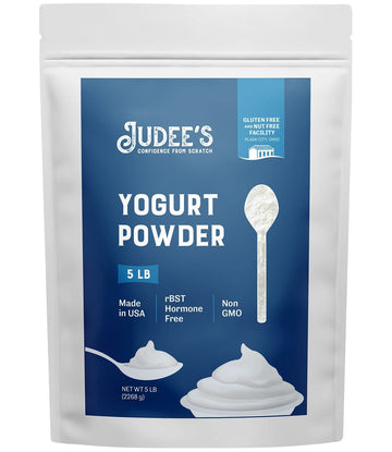 Judee’S Yogurt Powder 5 Lb - 100% Non-Gmo, Rbst Hormone-Free - Gluten-Free & Nut-Free - Made From Real Dairy - Made In Usa - Make Homemade Yogurt And Tangy Dips, Dressings, And Toppings