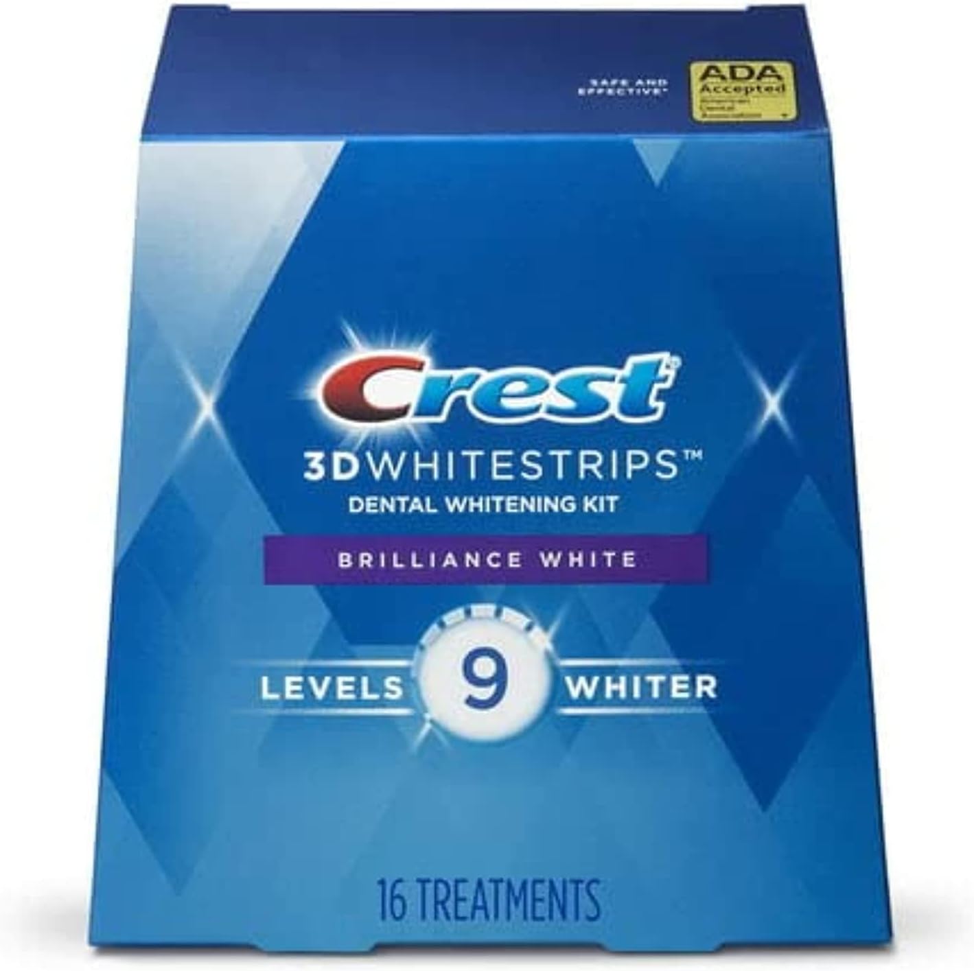 Crest 3D Whitestrips Brilliance White, 32 Strips = 16 Treatments (Each With 1 Upper/1 Lower)