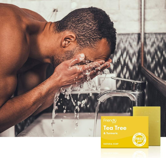 Friendly Soap Handmade Natural Tea Tree & Turmeric Soap - Silky, Therapeutic, Antibacterial 95G