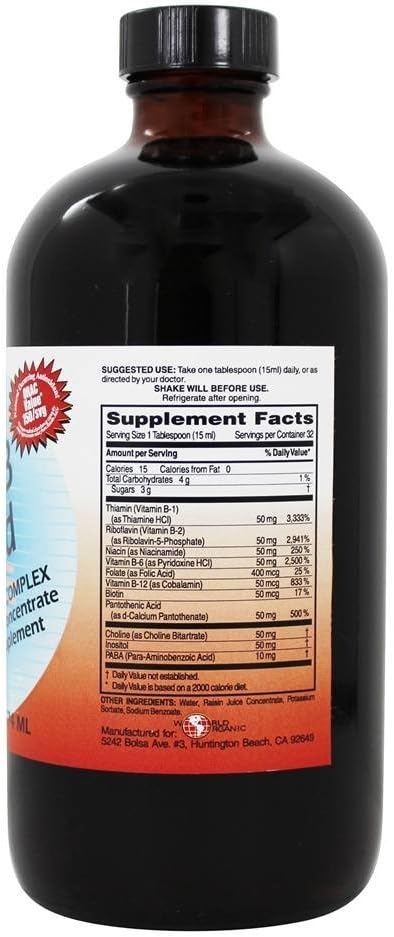 WORLD ORGANIC Ultra-b Liquid In Raisin Juice, 16 Fl Oz