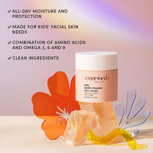 Evereden Kids Face Cream: Cool Peach, 50Ml | Kids Face Lotion | Clean And Non-Toxic Kids Face Moisturiser | Multi-Vitamin Skin Care For Kids