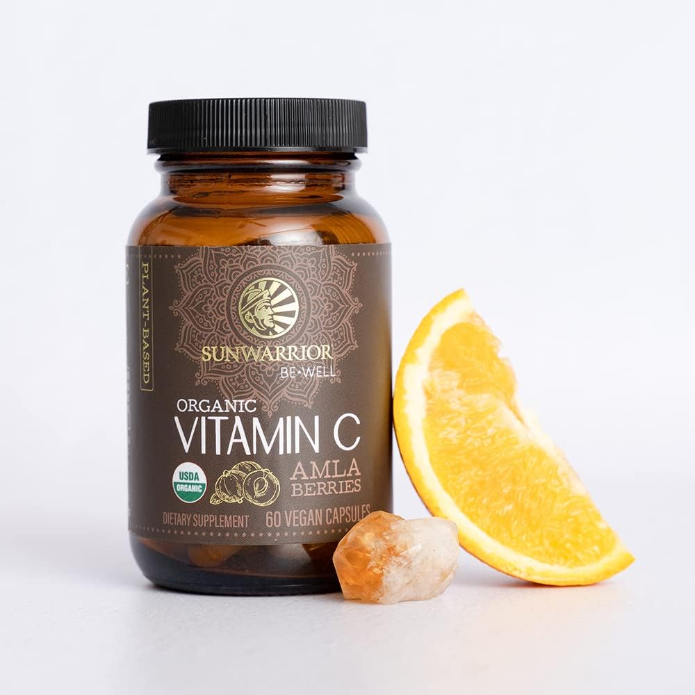 Sunwarrior Organic Vitamin C | Vitamin Supplement for Natural Vitamin C Sugar Free | Vitamin C Capsule 60ct (30 Servings) Be Well Line : Health & Household