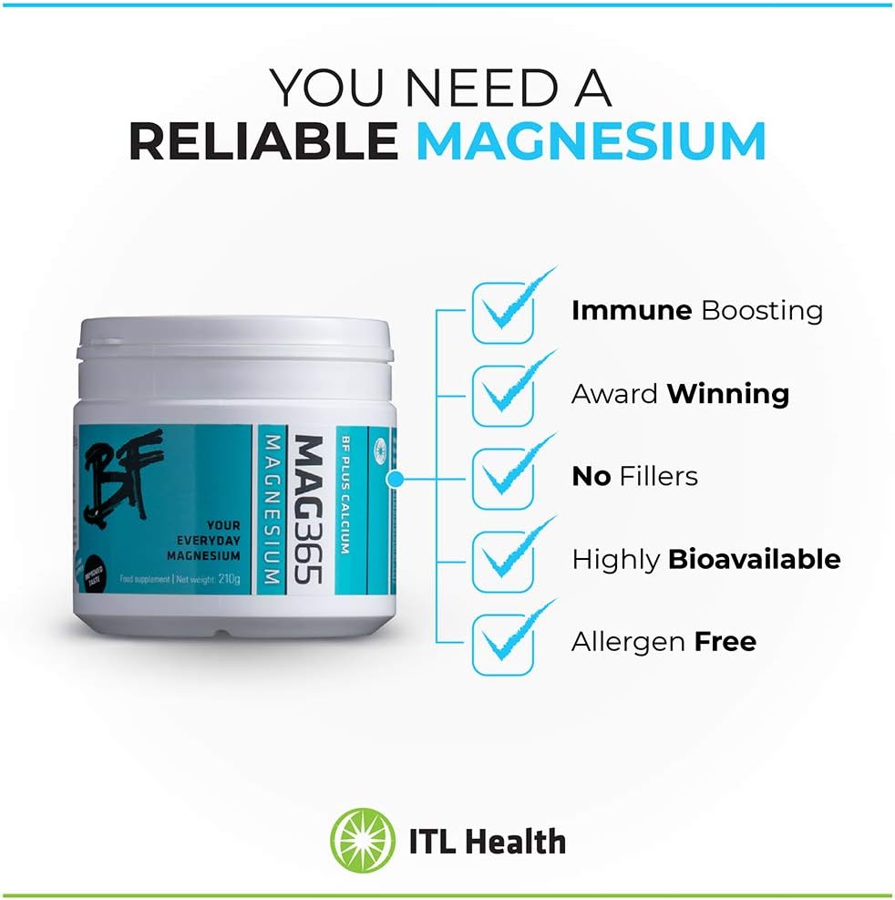 MAG365 ITL Health BF Plus Calcium Zinc Magnesium Powder | Including D3, K2, C, B6, Boron, Zinc and Potassium | Formulated for Optimal Bone Health, and Immune Support | (210g) : Amazon.co.uk: Health & Personal Care