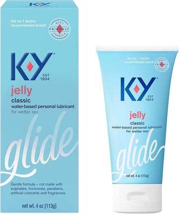 K-Y Jelly Premium Water Based Lube- Personal Lubricant Safe To Use With Latex Condoms, Devices, Sex Toys And Vibrators, 4 Oz