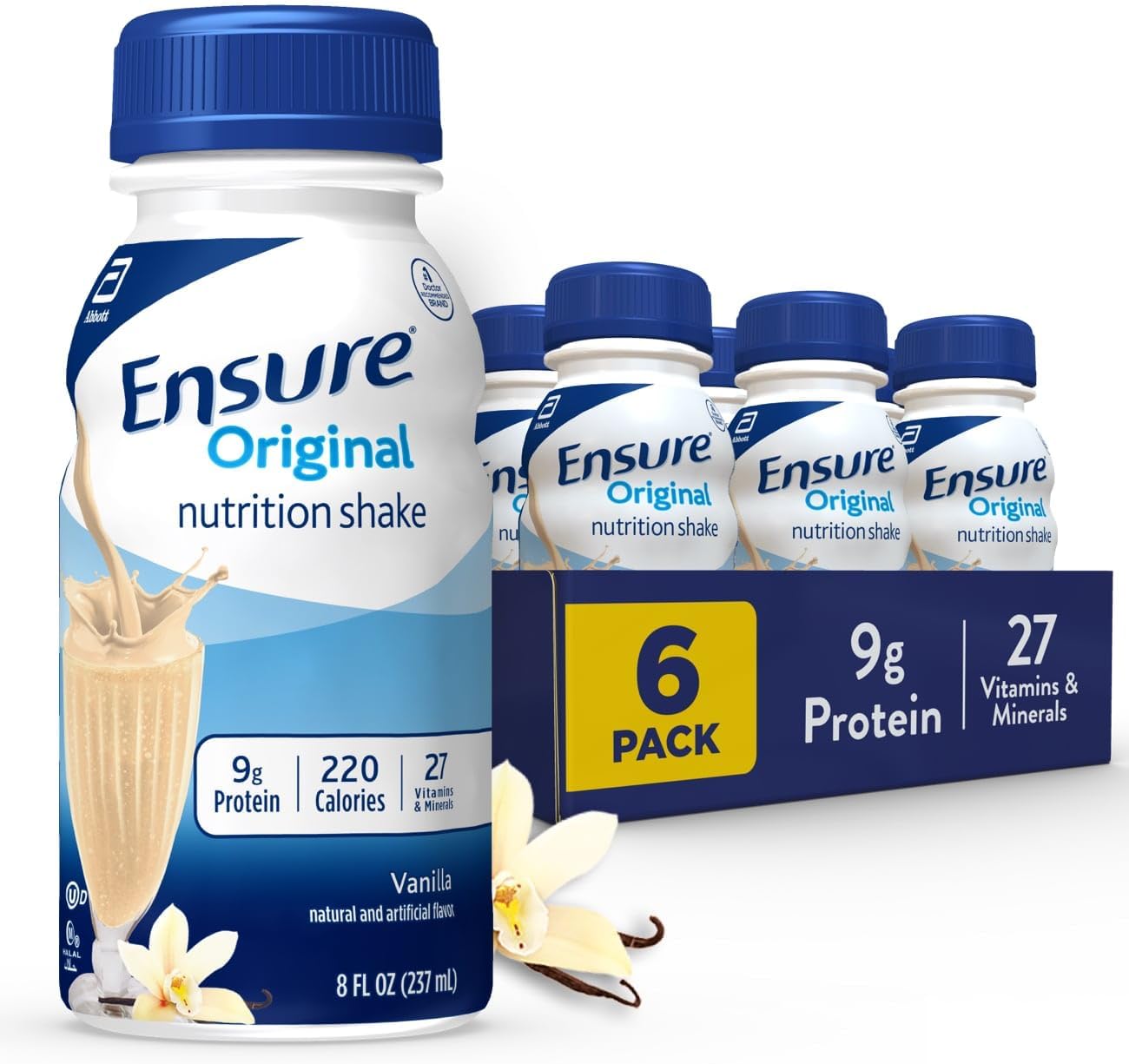 Ensure Original Vanilla Nutrition Shake | Meal Replacement Shake | 8Fl oz, 6 Pack