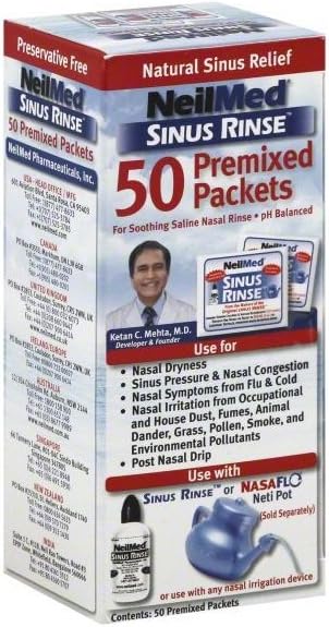 NeilMed Sinus Rinse 50 Premixed Packets : Health & Household