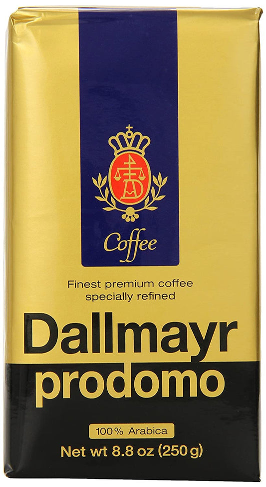 Dallmayr Gourmet Coffee, Prodomo (Ground), 8.8-Ounce Vacuum Packs - Pack Of 6