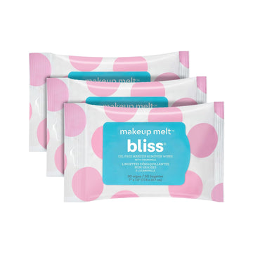 Bliss Makeup Melt Oil-Free Makeup Remover Cleansing Wipes x3