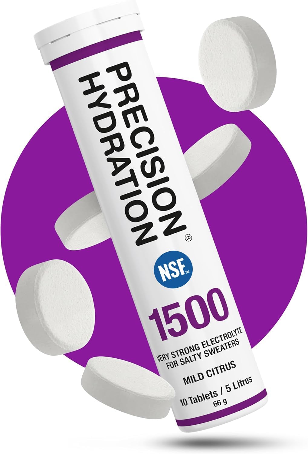 Precision Hydration Electrolyte Tablets - Multi Strength Effervescent Hydration Tablets - Combats Cramp - Low Calorie, Gluten Free, Vegan Friendly (12 Tubes, 500Mg/L - Yellow Tube)