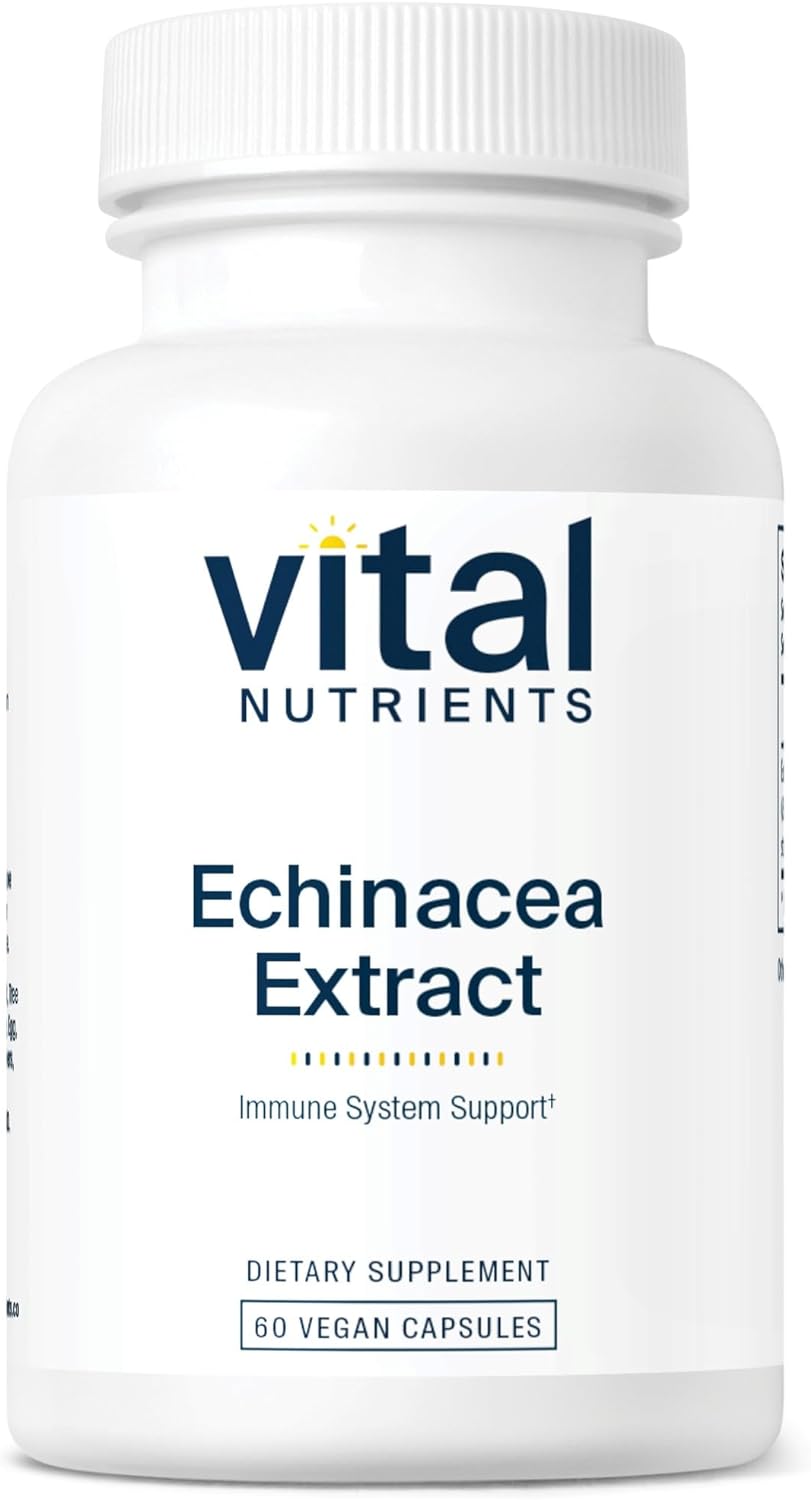 Vital Nutrients - Echinacea Extract - Immune System Support - 60 Vegetarian Capsules per Bottle - 1000 mg