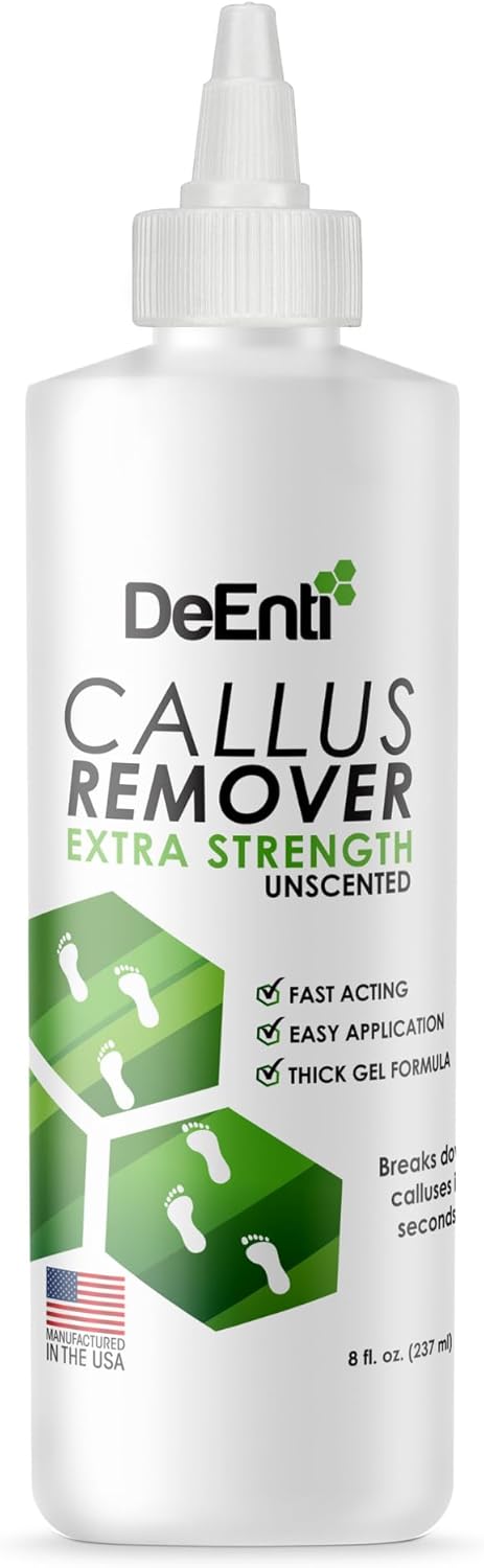 Deenti Callus Remover Gel, Extra Strength Foot Callus Remover, 8Oz Salon Grade Home Pedicure Supplies For Rough, Dry, Cracked Skin, Heavy Duty Callus Remover For Feet, Unscented