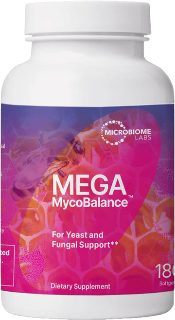 Microbiome Labs Mega Mycobalance - Bee Propolis + Undecylenic Acid To Support Healthy Yeast + Fungal Balance In Body - Daily Supplement To Support Intestinal & Vaginal Flora (180 Softgels)