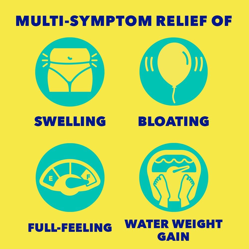 Midol Bloat Relief Caplets With Pamabrom, Relieve Bloating Symptoms Before And During Your Period, Provides Up To 6 Hours Of Relief For Women, 60 Count : Health & Household